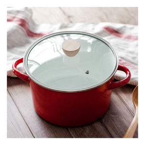 Panela de Metal Esmaltada Vermelha Daile Melhor Preço 24cm 4L Compatível com Gás e Indução Panela Ecológica para Cozinha - Product Image 3