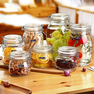 Pot hermétique OEM avec logo personnalisé, grande capacité 1L 1.8L 2..1L 3.2L 5L, récipient de stockage alimentaire rond avec fermeture métallique - Product Image 6