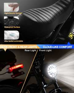 Vélo électrique tout-terrain à suspension intégrale Qlife Spark 7 vitesses, pneus larges, pour hommes, vélo électrique pour adultes, puissant - Product Image 5