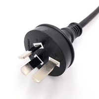 Câble d'alimentation électrique australien certifié SAA, 3 broches, pour appareils électroménagers, conducteur en cuivre pur dénudé, longueur 2 m