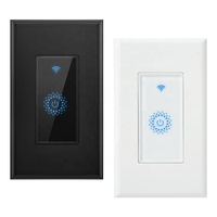 Certifié CE Norme américaine Noir Blanc Plastique Tactile Commande vocale Télécommande Minuterie Wifi Interrupteurs d'éclairage Smart Wifi Interrupteur mural