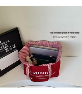 Mới Hàn Quốc In Chữ In Lớn Thời Trang Canvas Tote Túi Sáng Tạo Xách Tay Sinh Viên Lớp Túi Cả Hai Bên Sử Dụng Kép - Product Image 3