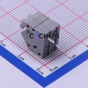 JL250-35002E01 Spring Terminal Block Through hole Component (THT),P=3.5mm Connector 1x2P 3.5mm Gray Through Hole - Product Image 2