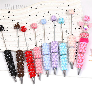 Bolígrafo de Perlas Completamente Decorado, con Cuentas Brillantes Pegadas a Mano, DIY Creativo, de Resina Colorida con Diamantes de Imitación, Regalo de Oficina - Product Image 1