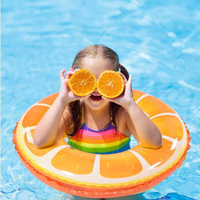 Bouée gonflable avec motif fruits d'été, en PVC portable, pour sports nautiques et fêtes aquatiques pour enfants