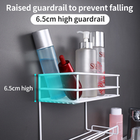Panier adhésif mural de haute qualité, rangement de salle de bain, support d'angle de douche, support cosmétique, organisateur de salle de bain