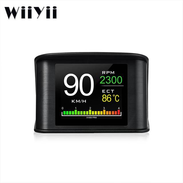 P10 OBD2 Car Head up Display HUD Smart Car Water&Oil Temp RPM Gauge Digital Security Alarm Multi-function Auto Speedometer