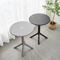 Nouveau design table basse en plastique restaurant maison salle à manger ronde pp table table d'appoint