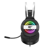H2026D Havit Auriculares Gamer con Diadema de Doble Cabeza, Auriculares con Cable, Audífonos Gamer USB para PC