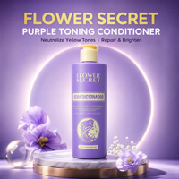 FLOWER SECRET Purple Toning Conditioner 250ml Menutup Warna Kuning Memperbaiki Mencerahkan Perawatan Rambut OEM Private Label