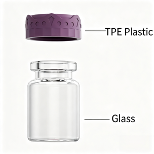 Glas + TPU Crown Top Behälter Peptidflasche für 3ml-15ml Flaschen Großhandel OEM Hohe Qualität für Trockenmaterialverpackung - Product Image 2