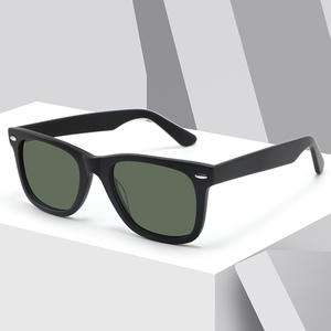 Gafas de Sol Clásicas Retro de Acetato, Montura Negra, Lentes TAC con Protección UV400, Unisex, para Conducir, Viajar, Atuendos de Moda - Product Image 1