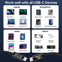 Câble Thunder-bolt 5 (USB-C) 240W, vitesse de données bidirectionnelle de 80 Gbps, 120 Gbps pour une large bande passante d'affichage