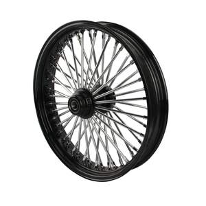 Roue à rayons de 21 pouces avec 48 rayons épais, jante à rayons électro-plaquée, adaptée à la modification des modèles Harley plus anciens - Product Image 2