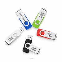 Flashdisk USB Putar dengan Logo Kustom Logam 4GB 8GB 360 °   Flashdisk USB 2.0 Putar, Memory Stick Pendrive USB 2.0