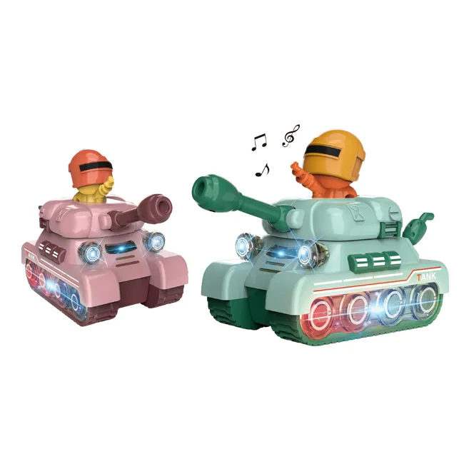 Инерционный свободный вращающийся Акустооптический пластиковый танк, игрушки, мини-игрушка, боевой танк HC536489