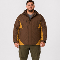 Chaqueta de Plumón para Hombre con Capucha, Cierre Completo, Bolsillos, Puños con Velcro, Cordones Ajustables, Cálida para Invierno, Tallas Grandes y Extra Grandes 6XL 7XL