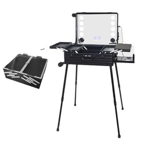 Maleta de Maquillaje Profesional de Alta Gama, Fabricada en Aleación de Aluminio, para Estilistas de Bodas, con Ruedas Giratorias de 24 Pulgadas, Luces y Altavoz - Product Image 6