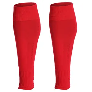 knee and calf compression sleeves Brace Full Nylon Soccer Leg Sleeves Football Socks Footless Half Cut Football Socks