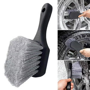 Brosse de nettoyage de roues en plastique à manche court pour accessoires automobiles, dépoussiéreur de jantes pour véhicules, outils d'entretien et de nettoyage - Product Image 2