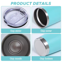 Tasse isotherme à double paroi en acier inoxydable de 20 oz, avec revêtement en poudre, pour café, vente chaude