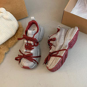 Women's Luxury Designer <b>Chunky</b> Sneakers High Quality Casual Fashion Walking <b>Shoes</b> Comfortable Cushioning Breathable Leather - Product Image 2