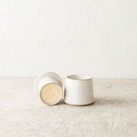 Pot à beurre en grès personnalisé, style fermier, écologique, blanc, cylindrique, en céramique, 400 ml