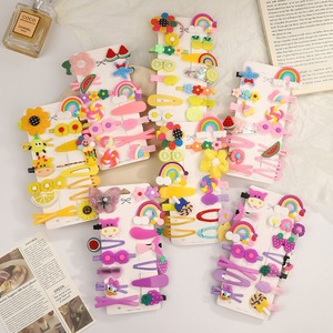 14 pezzi corei simpatici carini di frutta animale dei cartoni animati per bambini ragazza principessa fermaglio per capelli Set di accessori per capelli Color caramella - Product Image 1