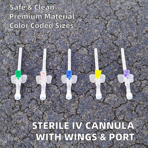 Kanula IV Berkualitas Tinggi Steril Medis EOS Disinfektan Bex 18G 20G 22G <span class=keywords><strong>24G</strong></span> dengan Sayap dan Port - Product Image 2