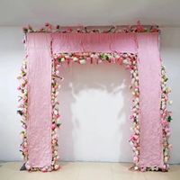 Dekorasi Pernikahan Lengkungan Bunga Sutra Artifisial Realistis, Dinding Latar Belakang Mawar Pink, Cocok untuk Hari Ibu, Natal, dan Homecoming