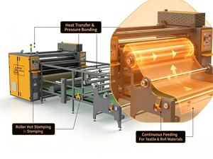 Nouvelle machine de transfert thermique par sublimation automatique à rouleaux pour textiles en polyester de grande largeur avec garantie d'un an et 220V - Product Image 4