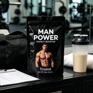 Poudre Énergisante Naturelle Puissante pour Hommes 100g Sachet Noir Debout pour Soin Quotidien de l'Endurance et de la Vitalité Masculine Vente en Gros OEM - Product Image 3