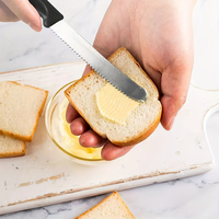 Meilleures ventes : Ensemble de couteaux à pain et à steak en acier inoxydable pour cuisine, avec manche en plastique, couteau à tomate, couteau de table occidental multifonctionnel