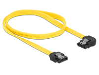 SATA III kabel Data 6Gbps 180 derajat bengkok sudut kiri dengan kait pengunci kompatibel untuk HDD dan SDD seri 3.0 kabel