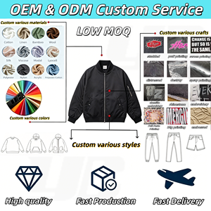 Chaqueta de Motociclista Retro Personalizada para Hombre, con Logotipo Cursivo de Pedrería, Cuello Alto, Hombros Acolchados, Bolsillo con Cremallera, Estilo Y2K - Product Image 6