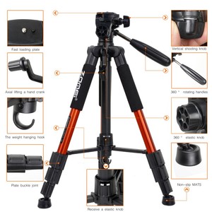 Treppiede Portatile Colorato 145cm ZOMEI Q111 Professionale per Fotocamera con Rotazione a 360° °   Treppiede per cellulare con testa a sfera rotante - Product Image 6