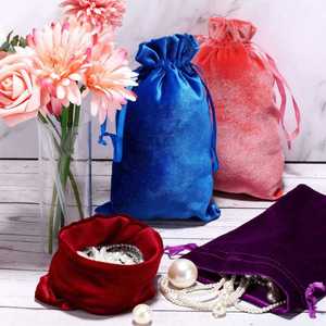 Wholesale Luxury Gift Card <b>Dice</b> Crystal Travel Reusable Large Velvet Purple Drawstring Jewellery <b>Bag</b> - Product Image 5