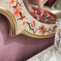 Ensemble de meubles de chambre à coucher peinture à la main de luxe design floral moderne classique élégant lit de chambre à coucher principale d'hôtesse