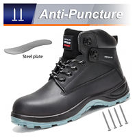 Chaussures de sécurité classiques JIANKUN en cuir véritable, résistantes à l'usure et antidérapantes pour la construction