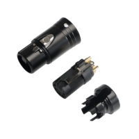 Connecteur XLR mâle-femelle à angle droit 5 broches DMX Low Profile Audio Gold pour câble de contrôle d'éclairage de scène LED DMX