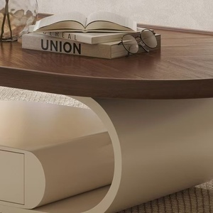 Tavolino da Salotto Moderno e Semplice in Stile Nordico, Colore Noce, Arredamento per la <span class=keywords><strong>Casa</strong></span> con <span class=keywords><strong>Spazio</strong></span> di Archiviazione - Product Image 5