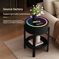 Table basse intelligente en verre trempé, vente en gros directe usine, design moderne et minimaliste, chargement sans fil, Bluetooth, mobilier de maison