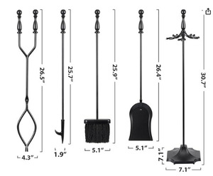 Nouveau style de support pour outils de cheminée et bûches, support de rangement en acier pour bois de chauffage intérieur et extérieur - Product Image 4