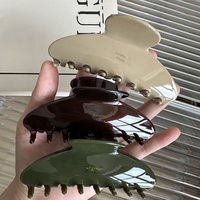 Barrette La France en Acétate Solide, Pinces à Cheveux 3 Couleurs Grande Taille Beige Marron Olive, Pinces à Cheveux Minimalistes Françaises