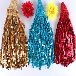 Lebar 17 Cm Rayon Poliester Emas <span class=keywords><strong>Glitter</strong></span> Payet Pinggiran Rumbai Renda Potong untuk Tari Latin Kostum Aksesoris dan Tirai - Product Image 1