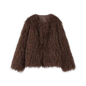 Cappotti in Ecopelliccia da <span class=keywords><strong>Donna</strong></span>, Giacca in <span class=keywords><strong>Pelliccia</strong></span> Sintetica Morbida e Calda per Autunno e Inverno, Marrone e Nero, Stile Mongolo - Product Image 3