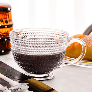 Taza de Vidrio Samyo Vintage con Relieve de Lunares para Beber Té, Café, Postre, Leche, <span class=keywords><strong>Cereal</strong></span>, Desayuno - Product Image 1