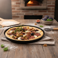 Moule à pizza en métal de 28 cm, outils de cuisson pour couper les pizzas, revêtement antiadhésif en téflon, pour pizzas maison savoureuses Zenker A