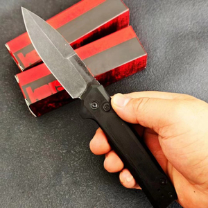 Couteau pliant FB212 N690 à pointe tombante, lame droite 20,8 cm, pour camping en extérieur, lame 5CR13MOV, manche en alliage d'aluminium + G10, OEM - Product Image 6