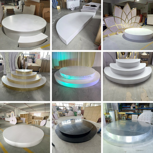 Décorations de sol pour événements de mariage en plein air et en intérieur, scène de mariage portable ronde en acrylique brillant personnalisée - Product Image 6